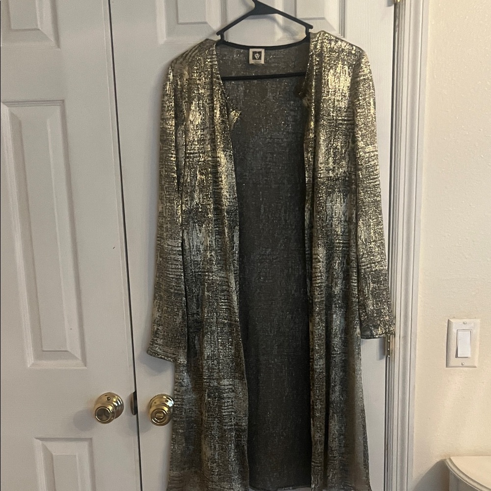 Anne Klein gold Metallic Cardigan